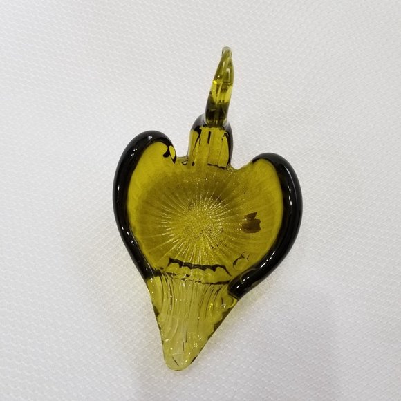 Vintage Trio of Hand Blown Olive Glass Swans nesting - Picture 7 of 8